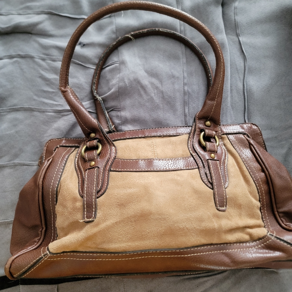 Brown and tan purse